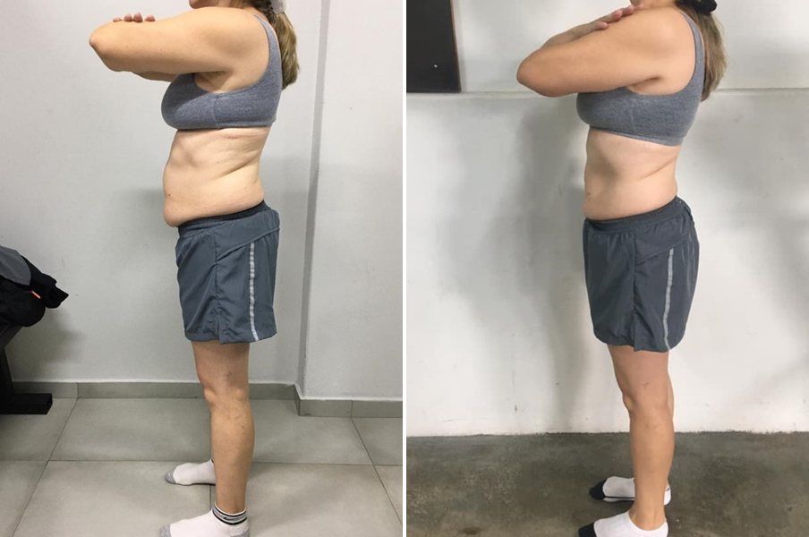 Participante de perfil, antes e depois do desafio